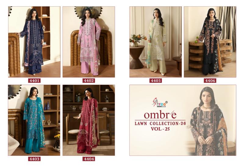Shree fab ombre lawn collection vol-25 ladies salwar suits wholesale market